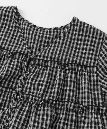 格紋迷你連衣裙