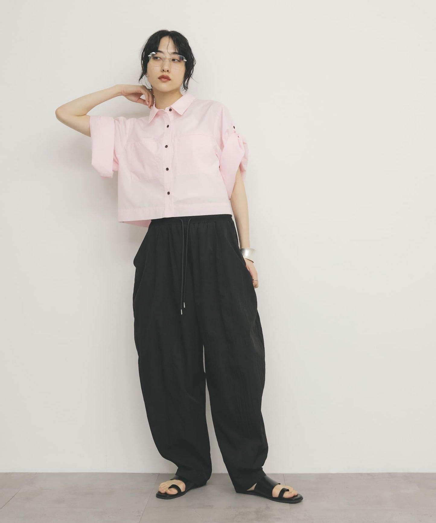 短款五分袖襯衫