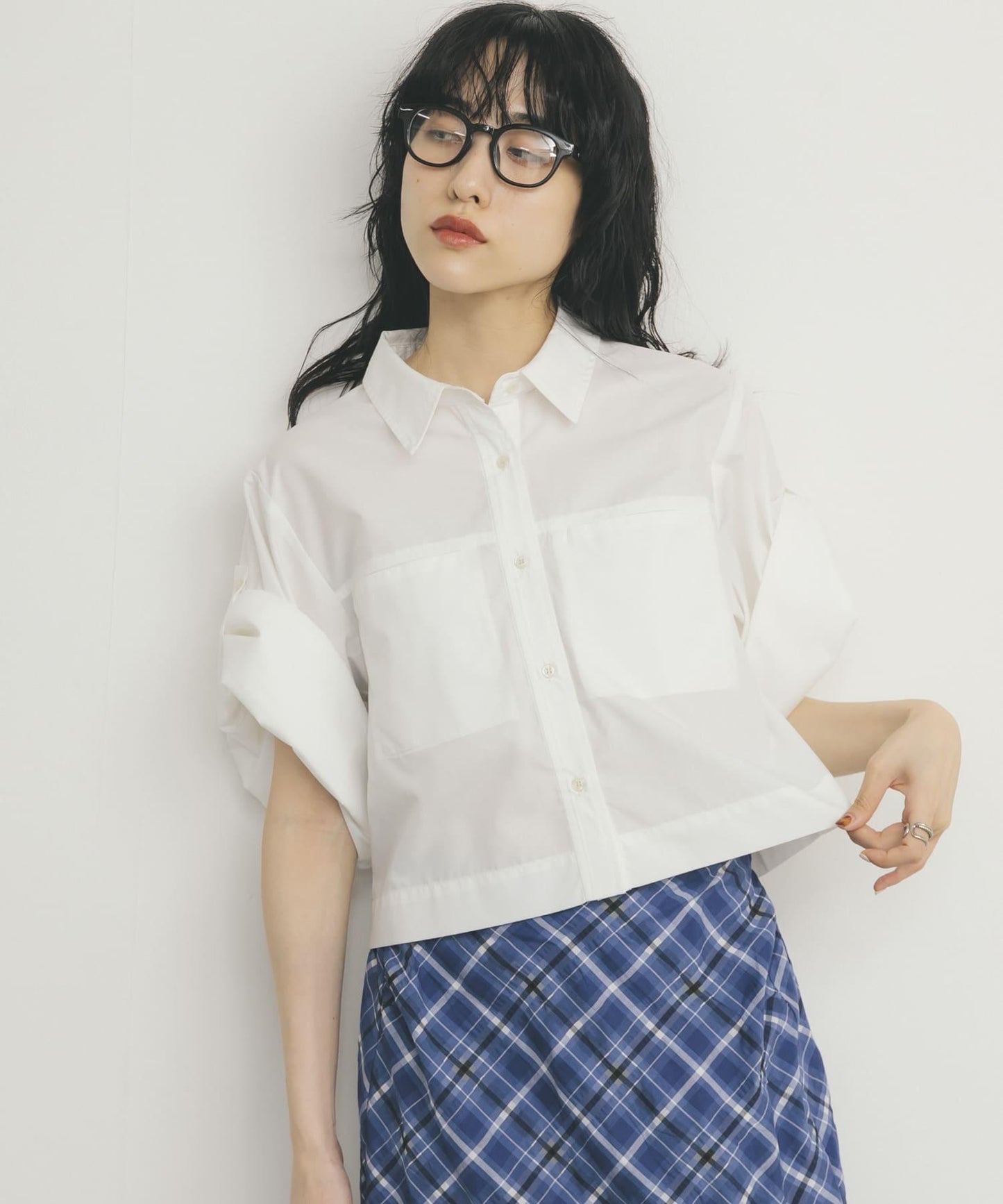 短款五分袖襯衫