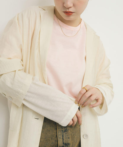 透視拼接插肩袖T恤