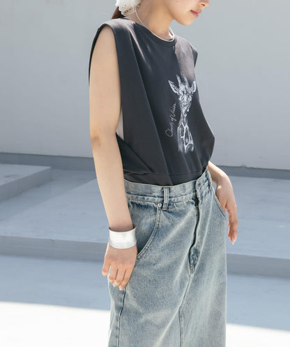 無袖印花T恤