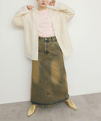 透視拼接插肩袖T恤