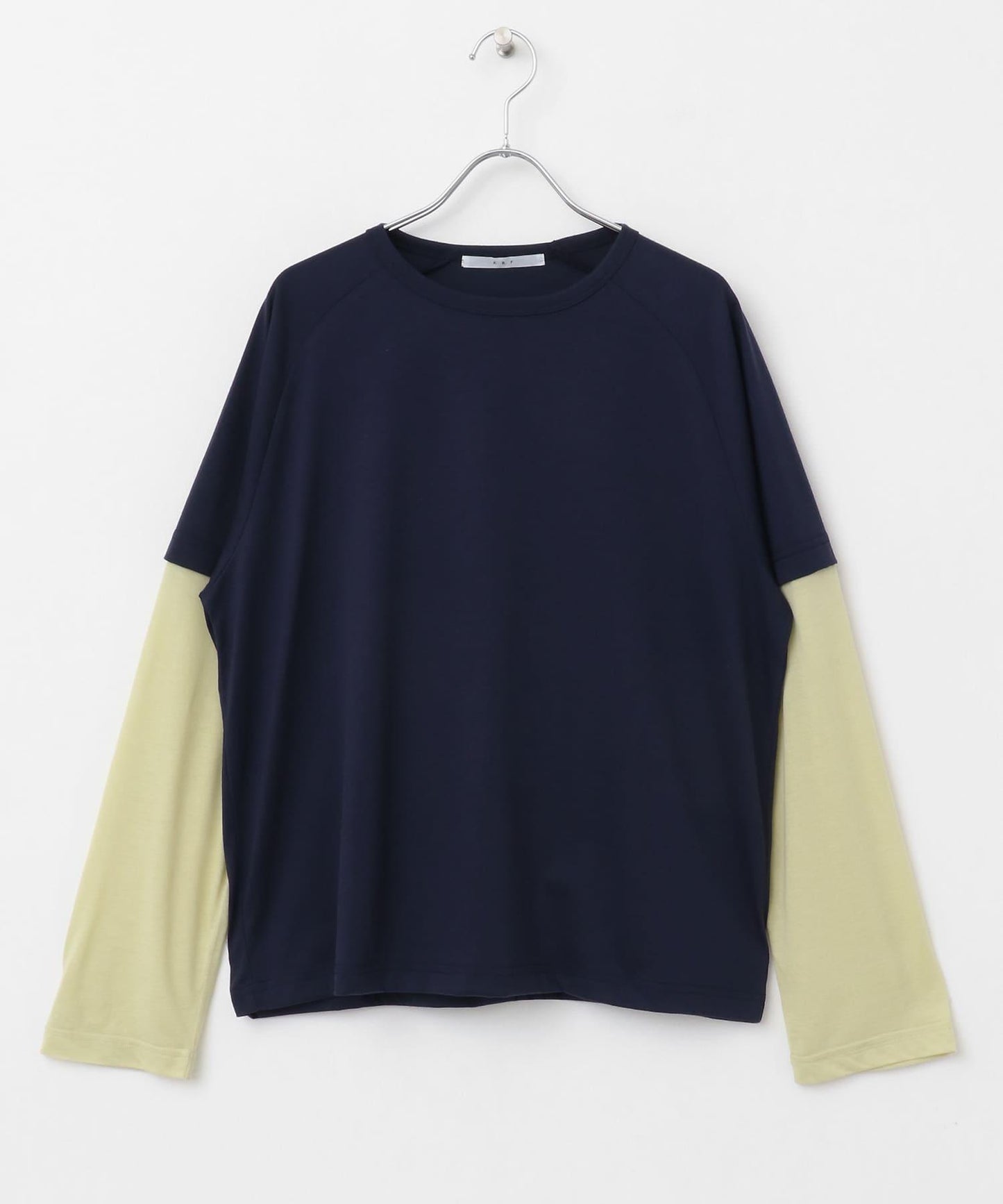 透視拼接插肩袖T恤