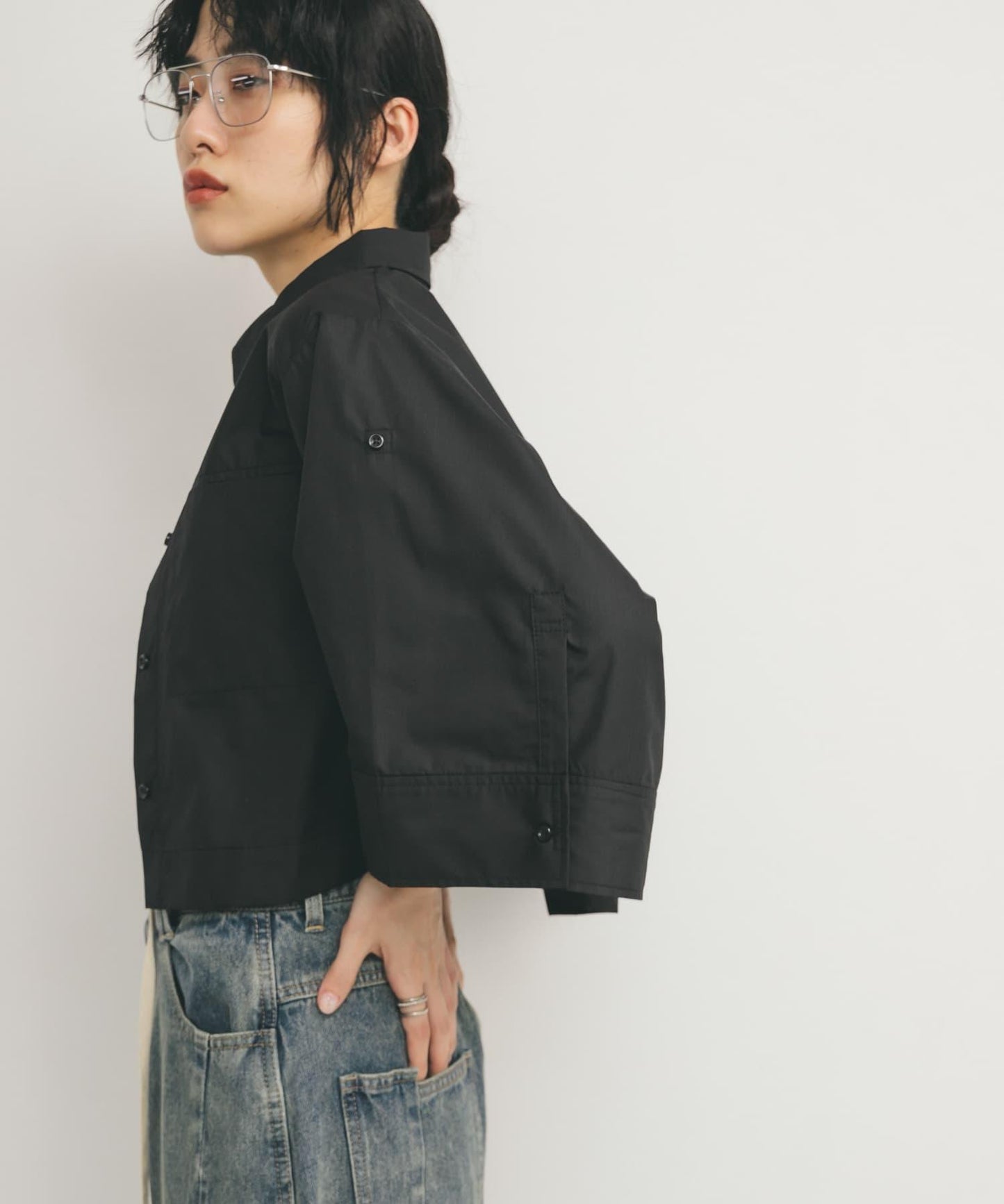 短款五分袖襯衫