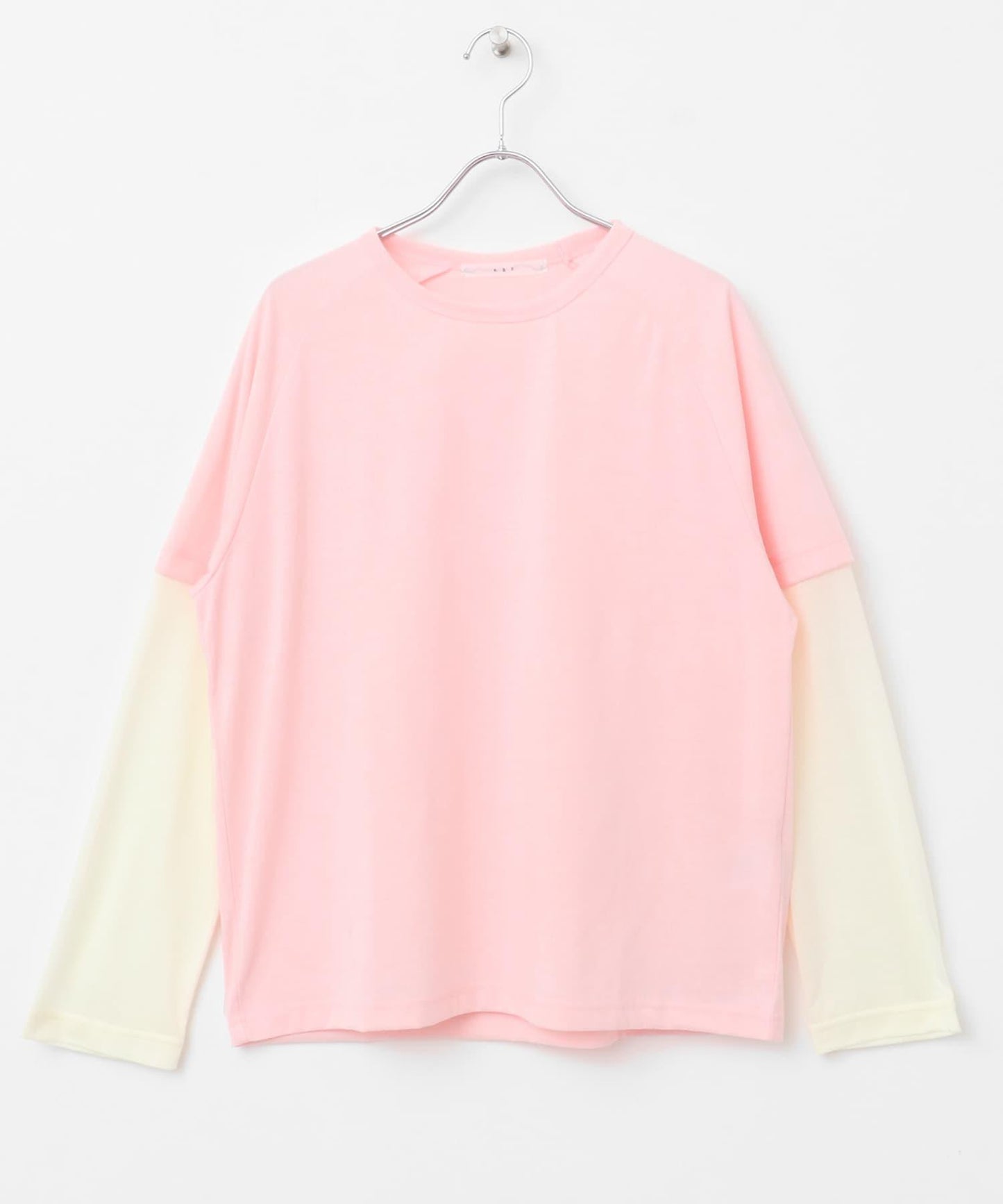 透視拼接插肩袖T恤