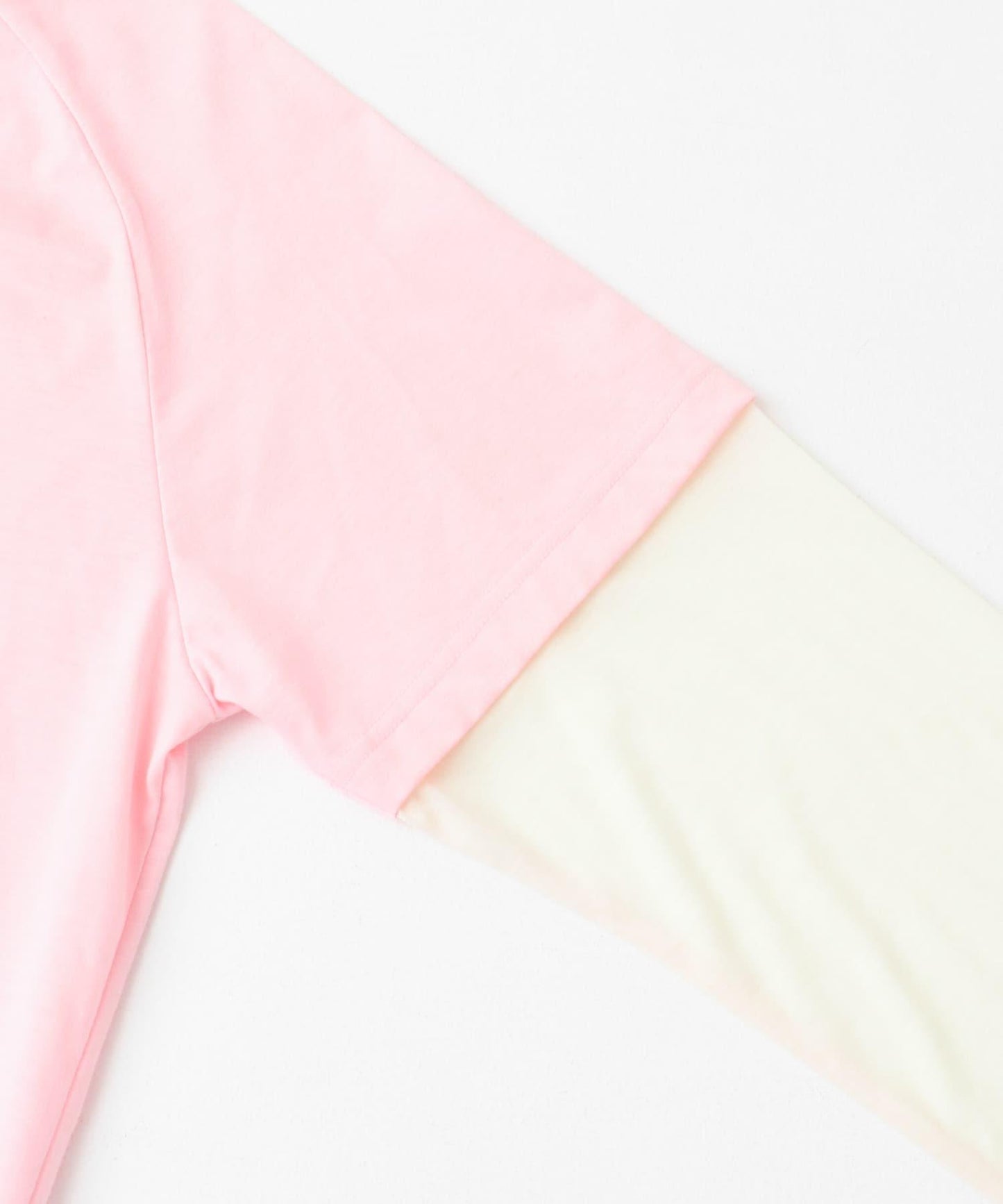 透視拼接插肩袖T恤