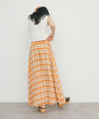 透視格紋百褶裙