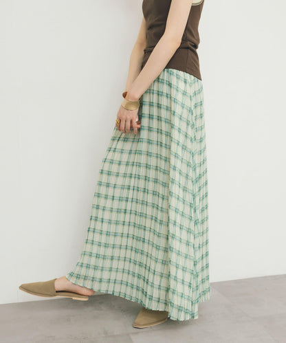 透視格紋百褶裙