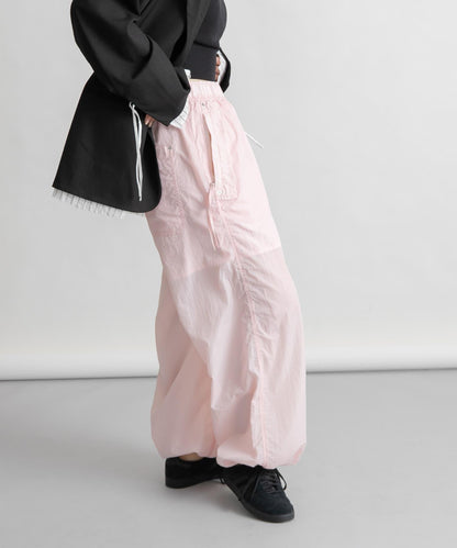 抽繩下襬尼龍長褲