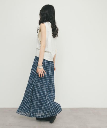 透視格紋百褶裙