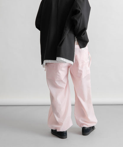 抽繩下襬尼龍長褲