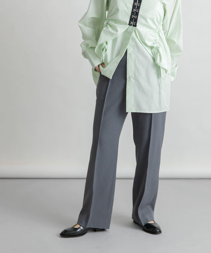 2尺碼可選褶飾直筒褲