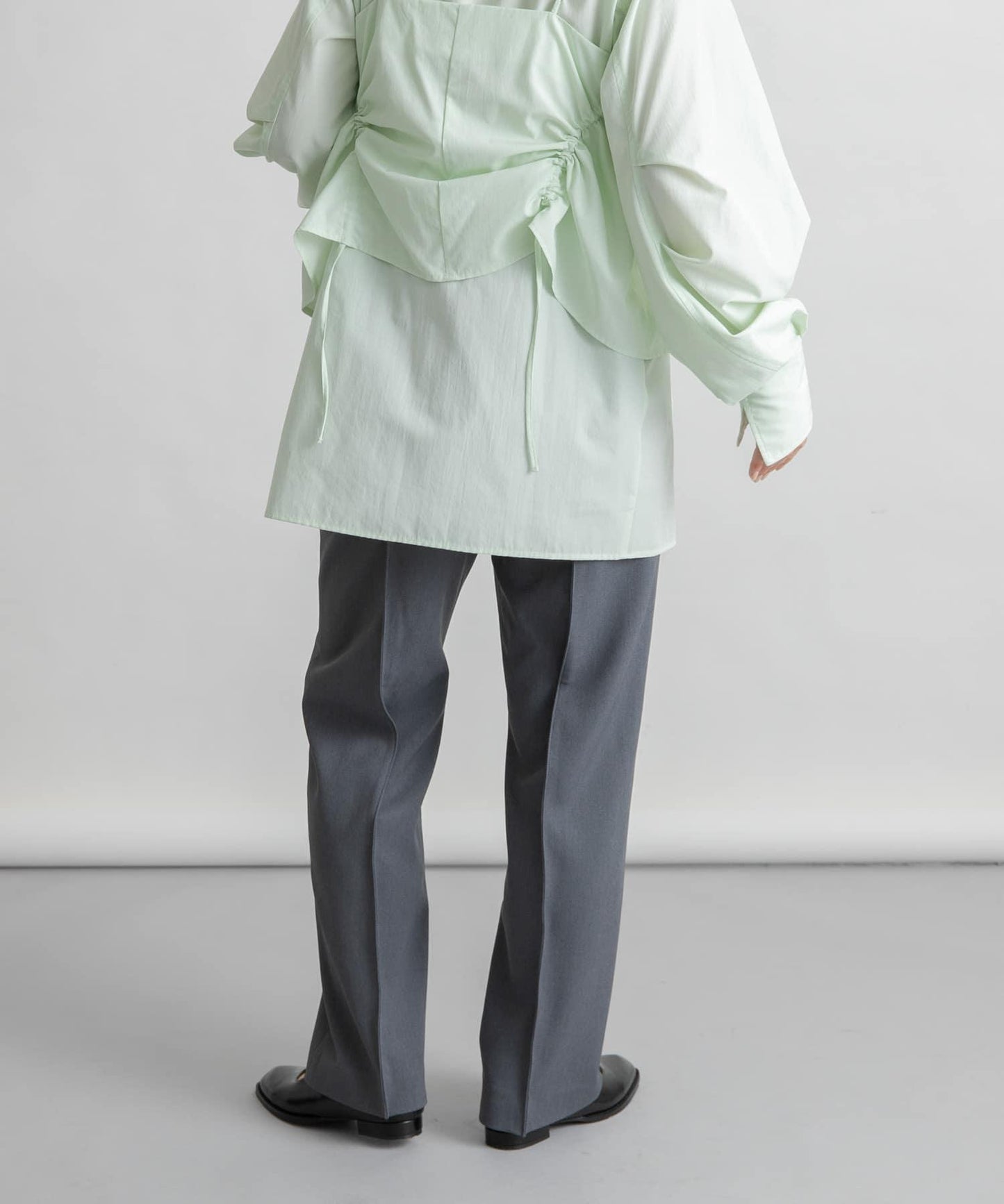 2尺碼可選褶飾直筒褲