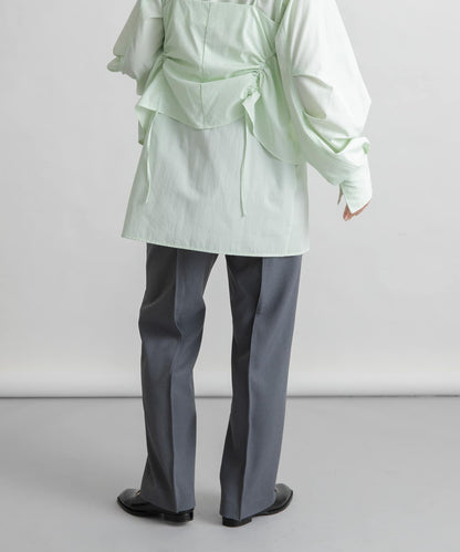 2尺碼可選褶飾直筒褲