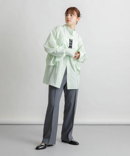 2尺碼可選褶飾直筒褲