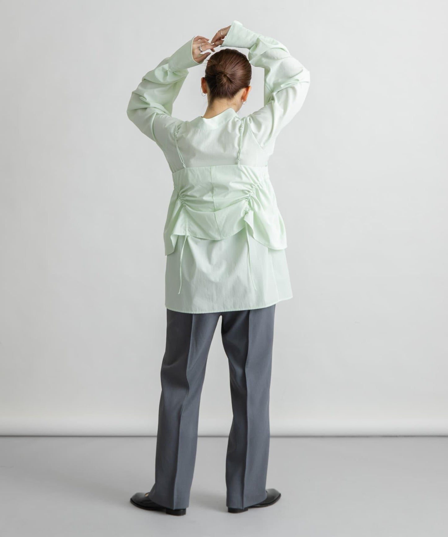 2尺碼可選褶飾直筒褲