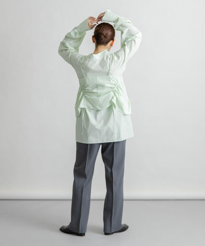 2尺碼可選褶飾直筒褲