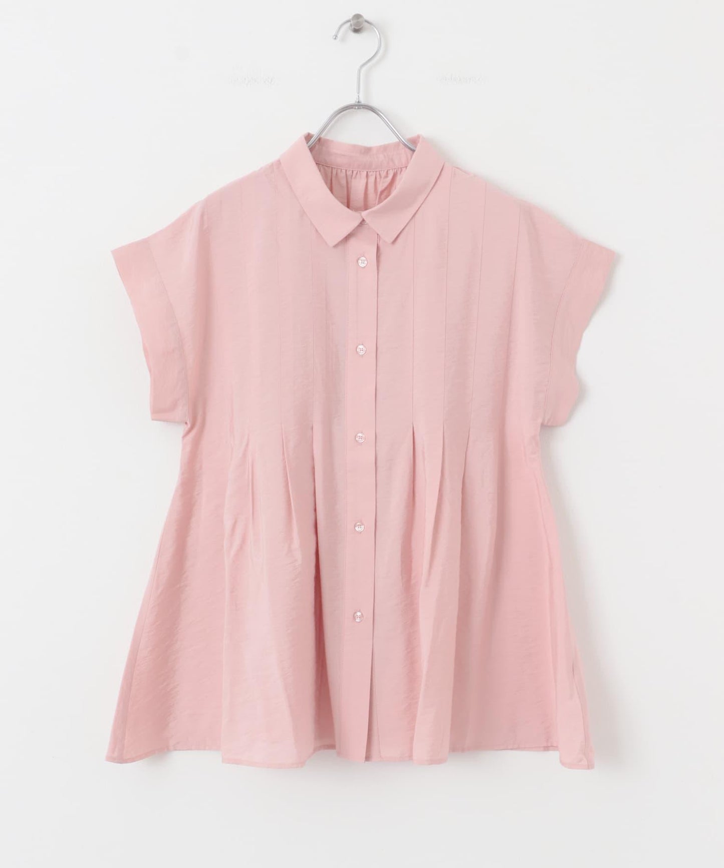 無袖褶皺喇叭襯衫