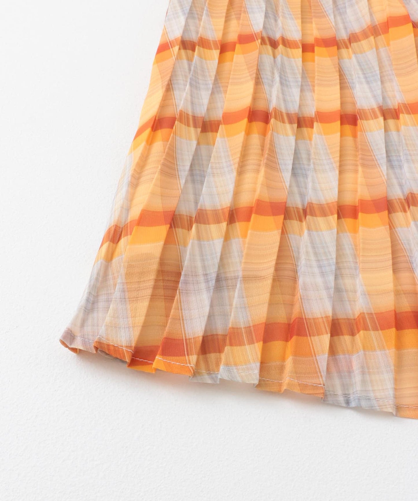 透視格紋百褶裙