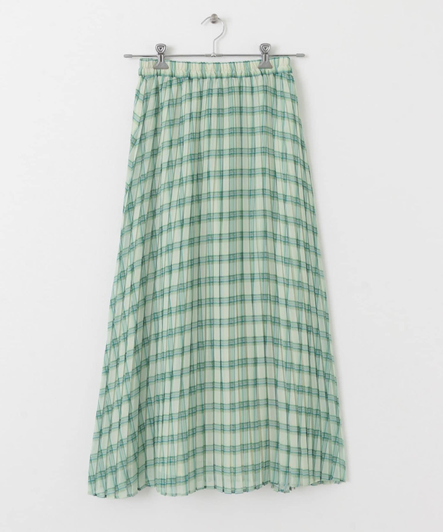 透視格紋百褶裙
