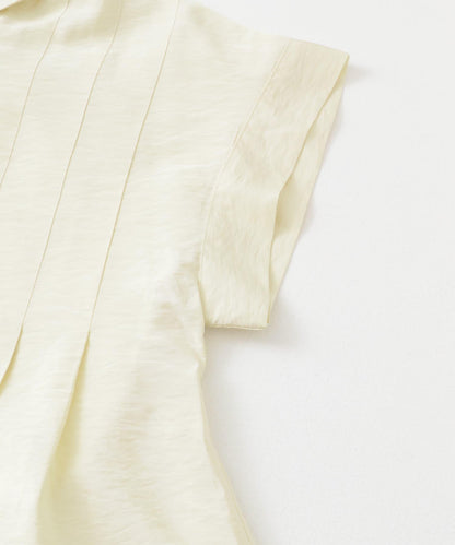 無袖褶皺喇叭襯衫