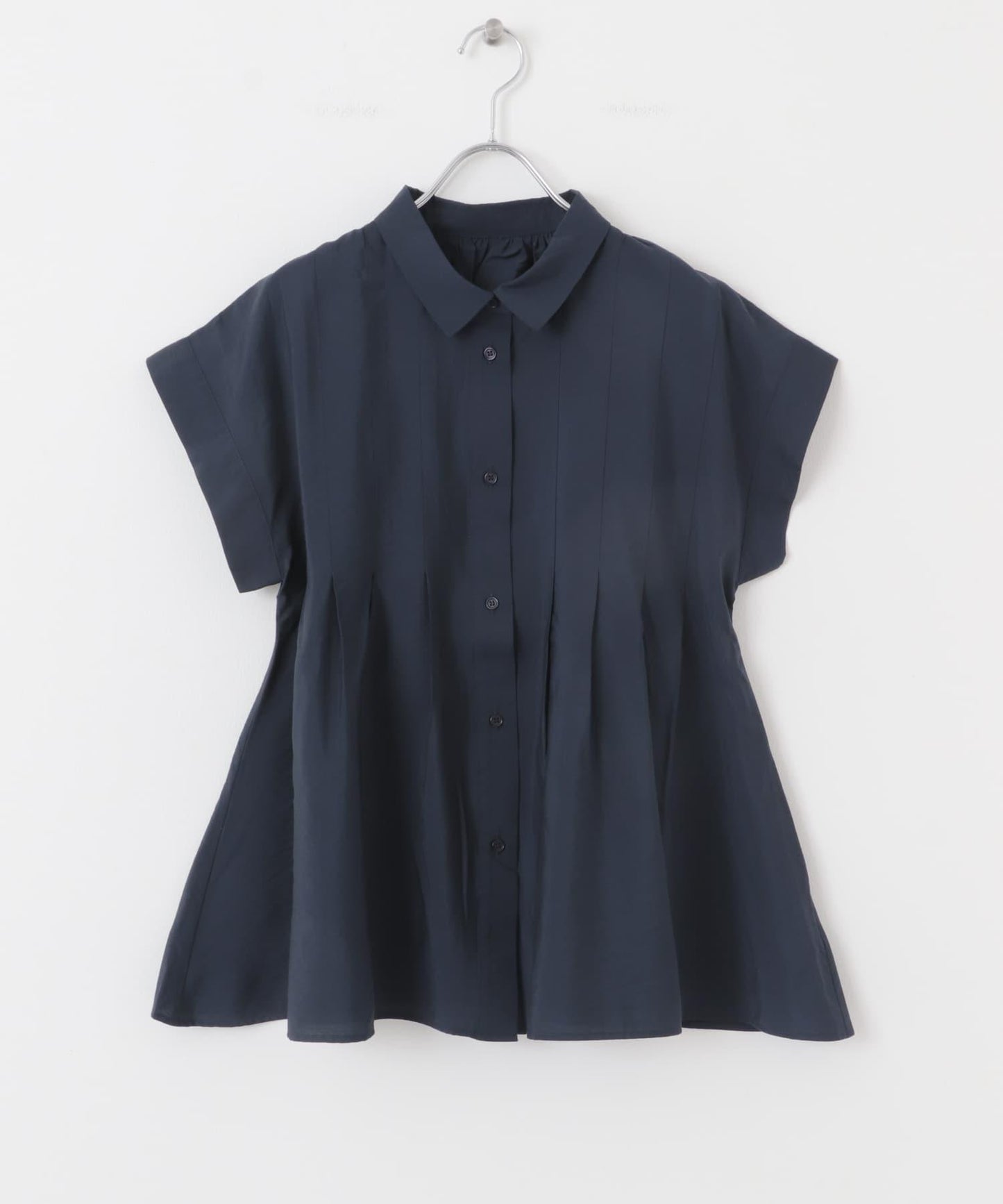 無袖褶皺喇叭襯衫