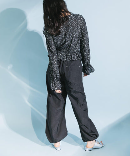 抽繩下襬尼龍長褲