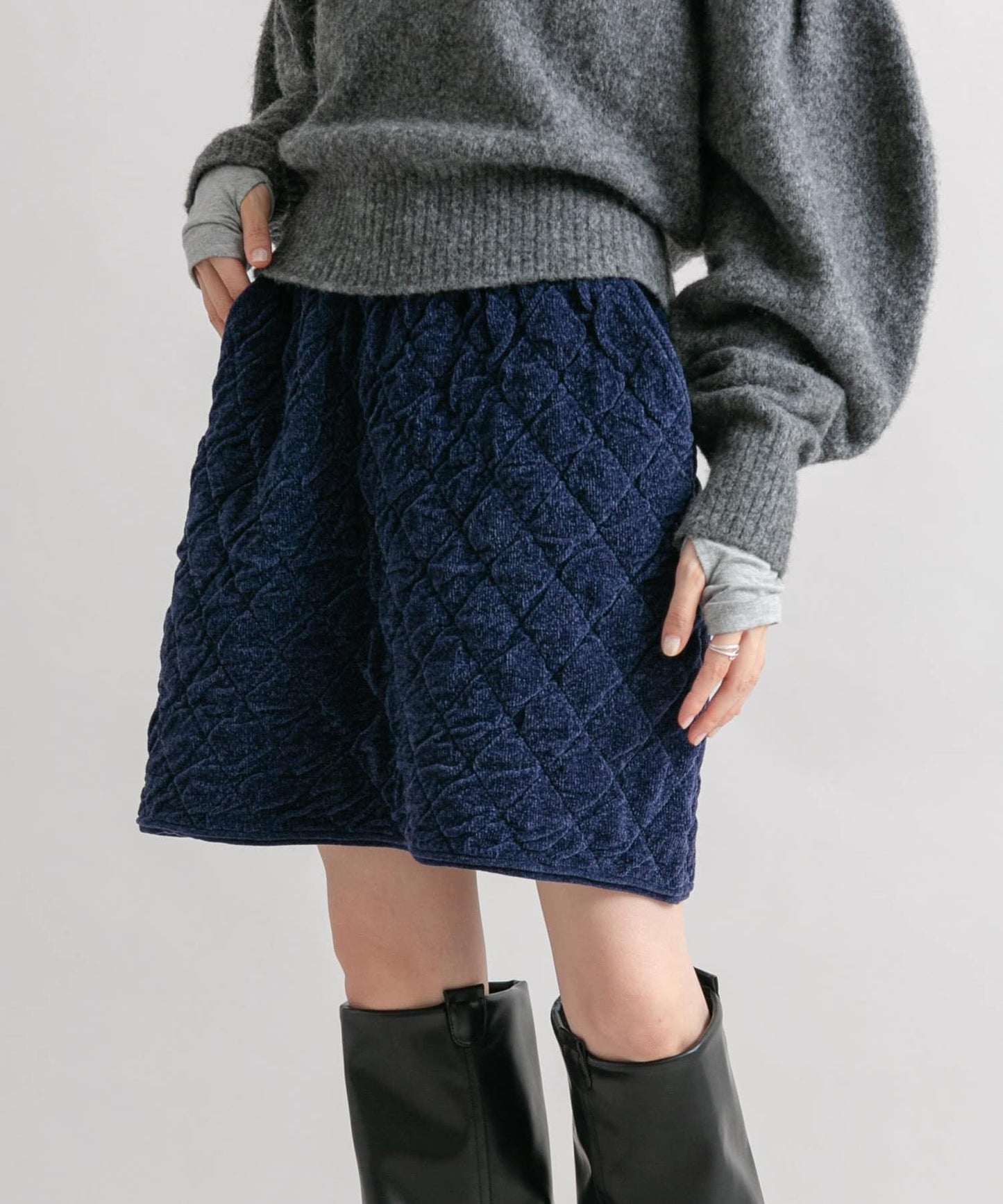 絎縫針織半身裙