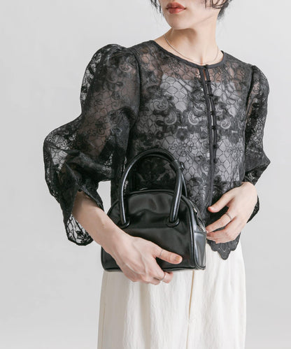 歐根紗刺繡短款襯衫