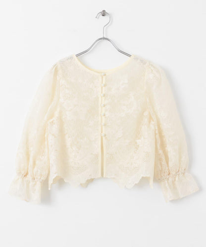 歐根紗刺繡短款襯衫