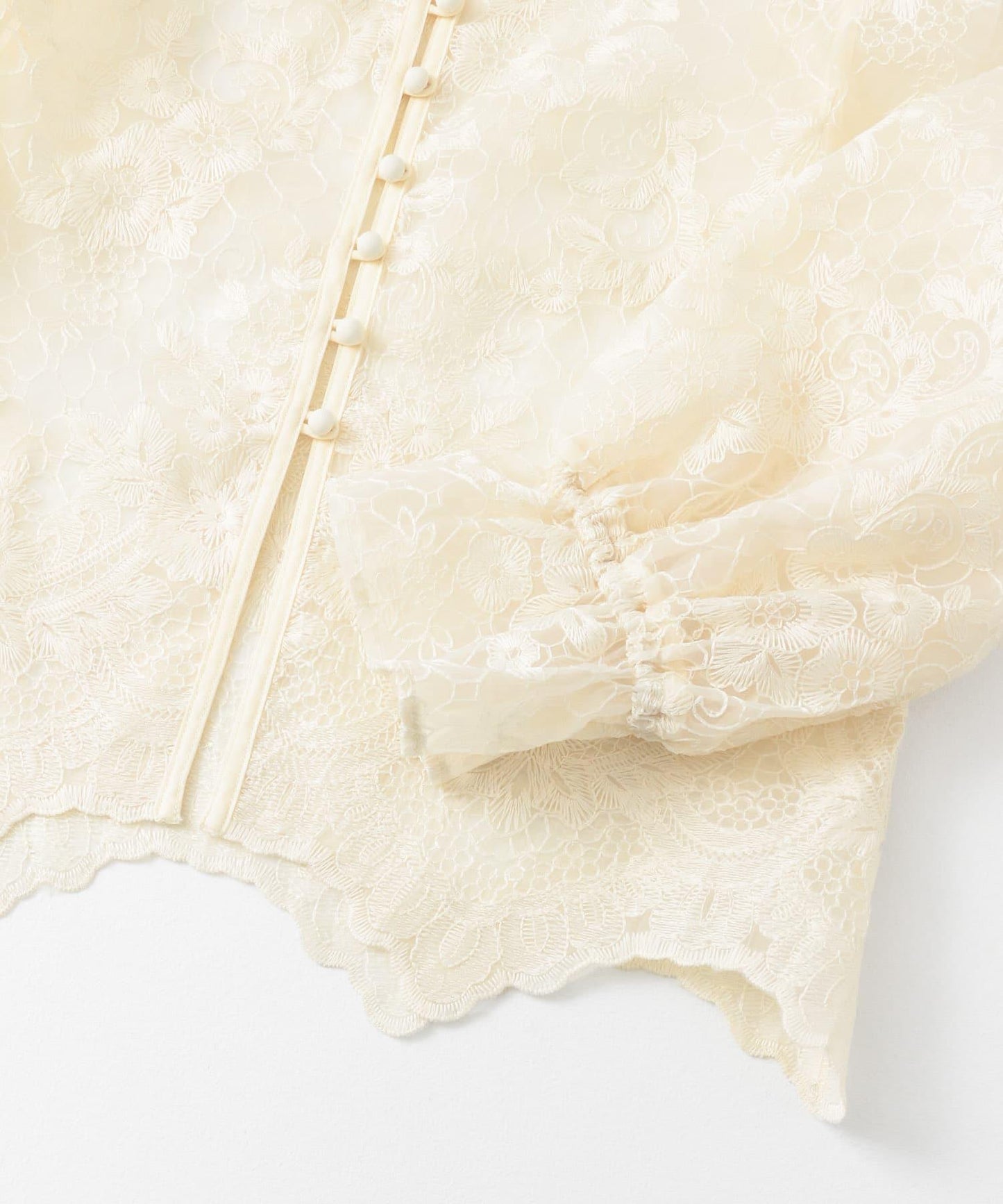 歐根紗刺繡短款襯衫