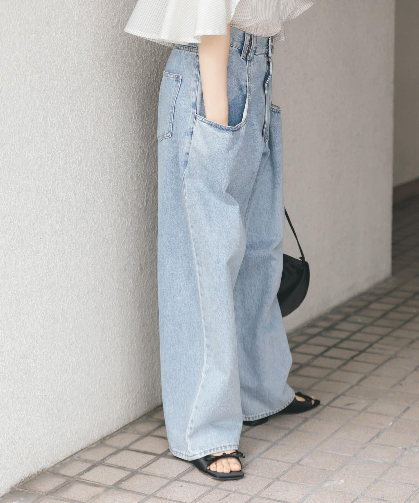 「部分色」「3尺碼可選」大口袋設計牛仔褲