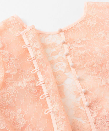 歐根紗刺繡短款襯衫