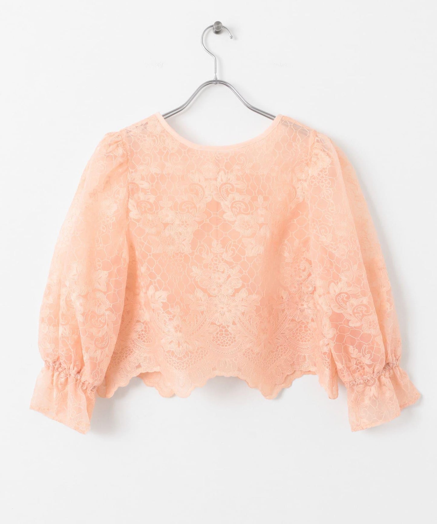 歐根紗刺繡短款襯衫