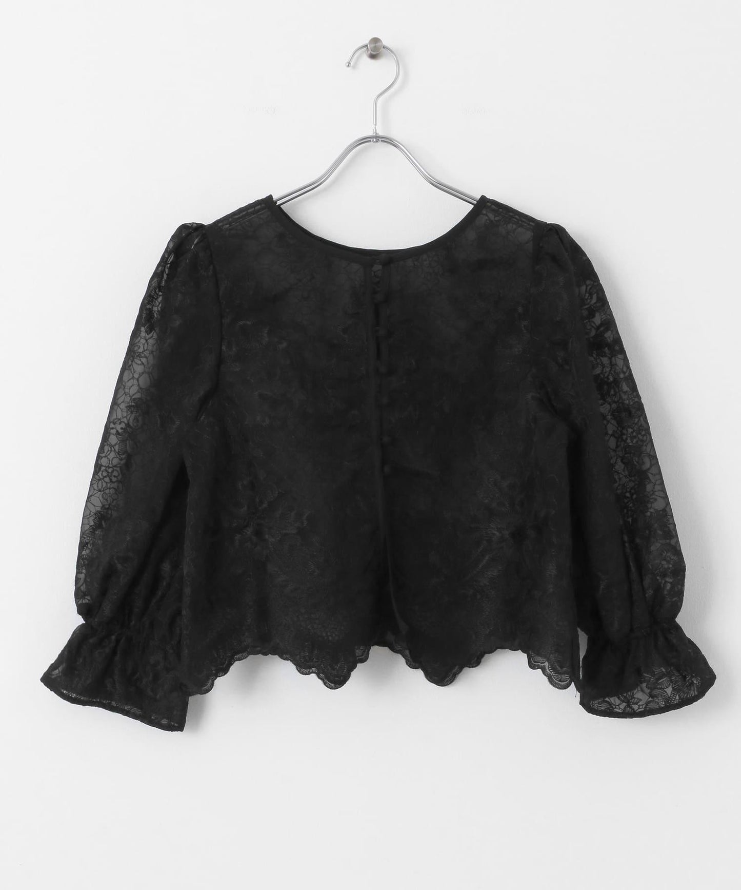 歐根紗刺繡短款襯衫