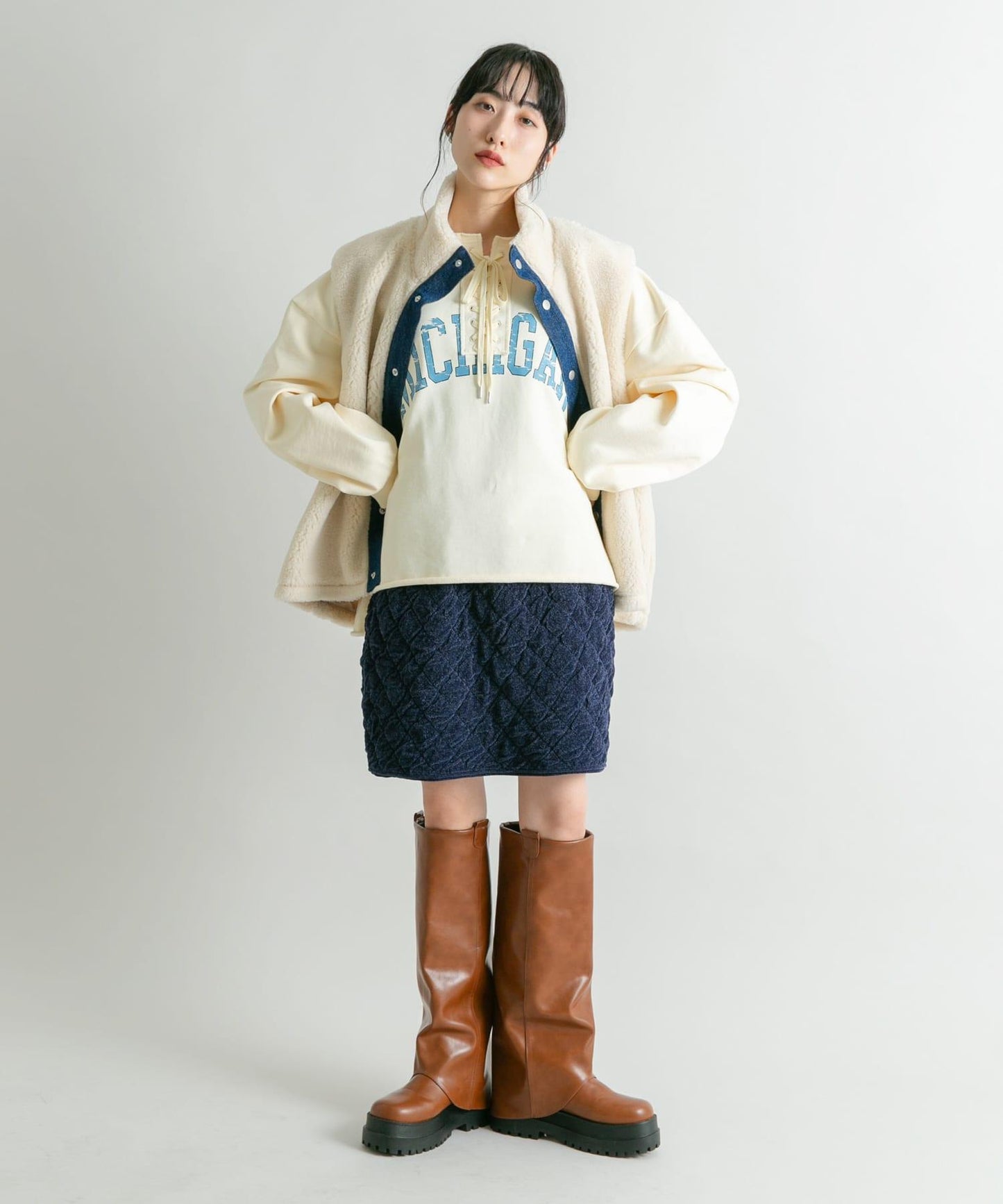 絎縫針織半身裙