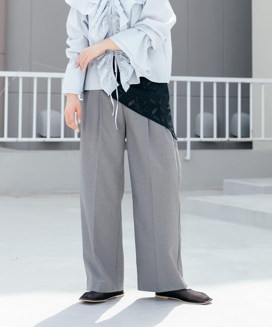 蕾絲圍巾套裝長褲