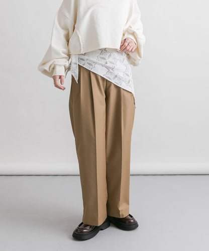 蕾絲圍巾套裝長褲