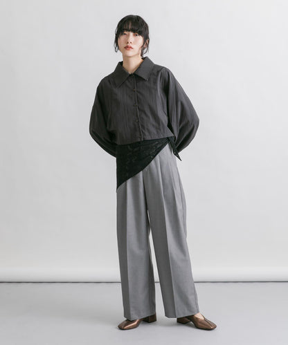 蕾絲圍巾套裝長褲