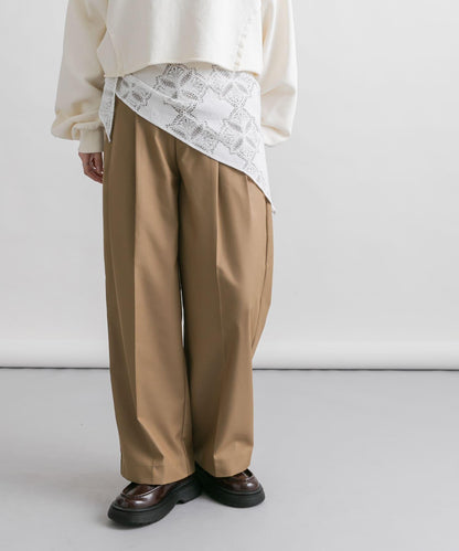 蕾絲圍巾套裝長褲