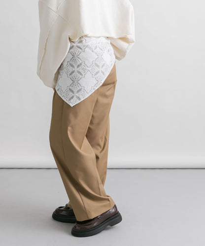 蕾絲圍巾套裝長褲