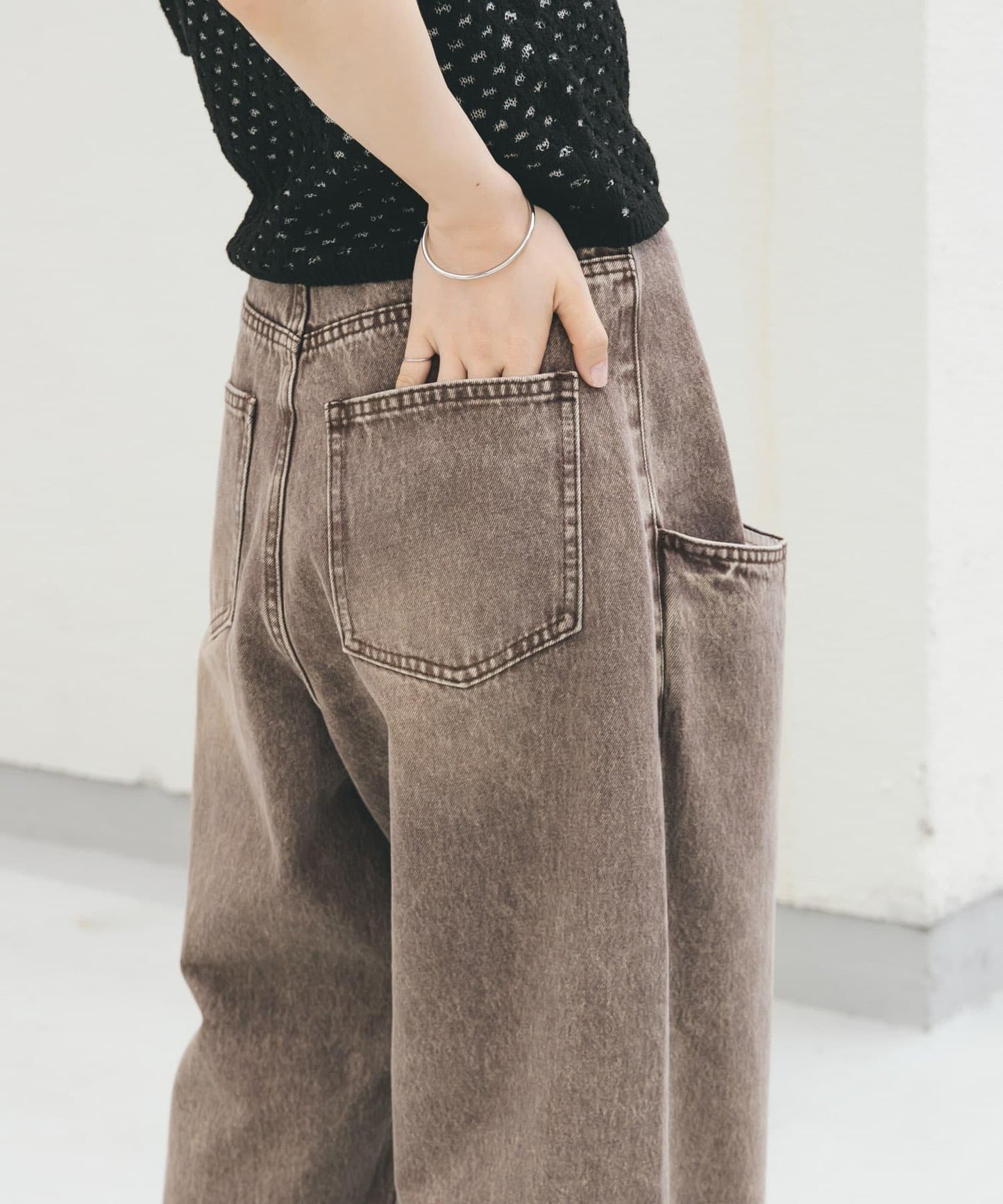 「部分色」「3尺碼可選」大口袋設計牛仔褲