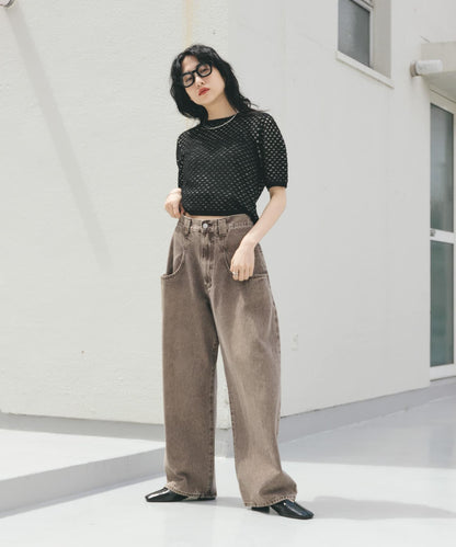 「部分色」「3尺碼可選」大口袋設計牛仔褲