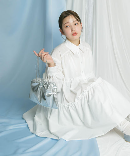 球形鏈條褶皺手提包