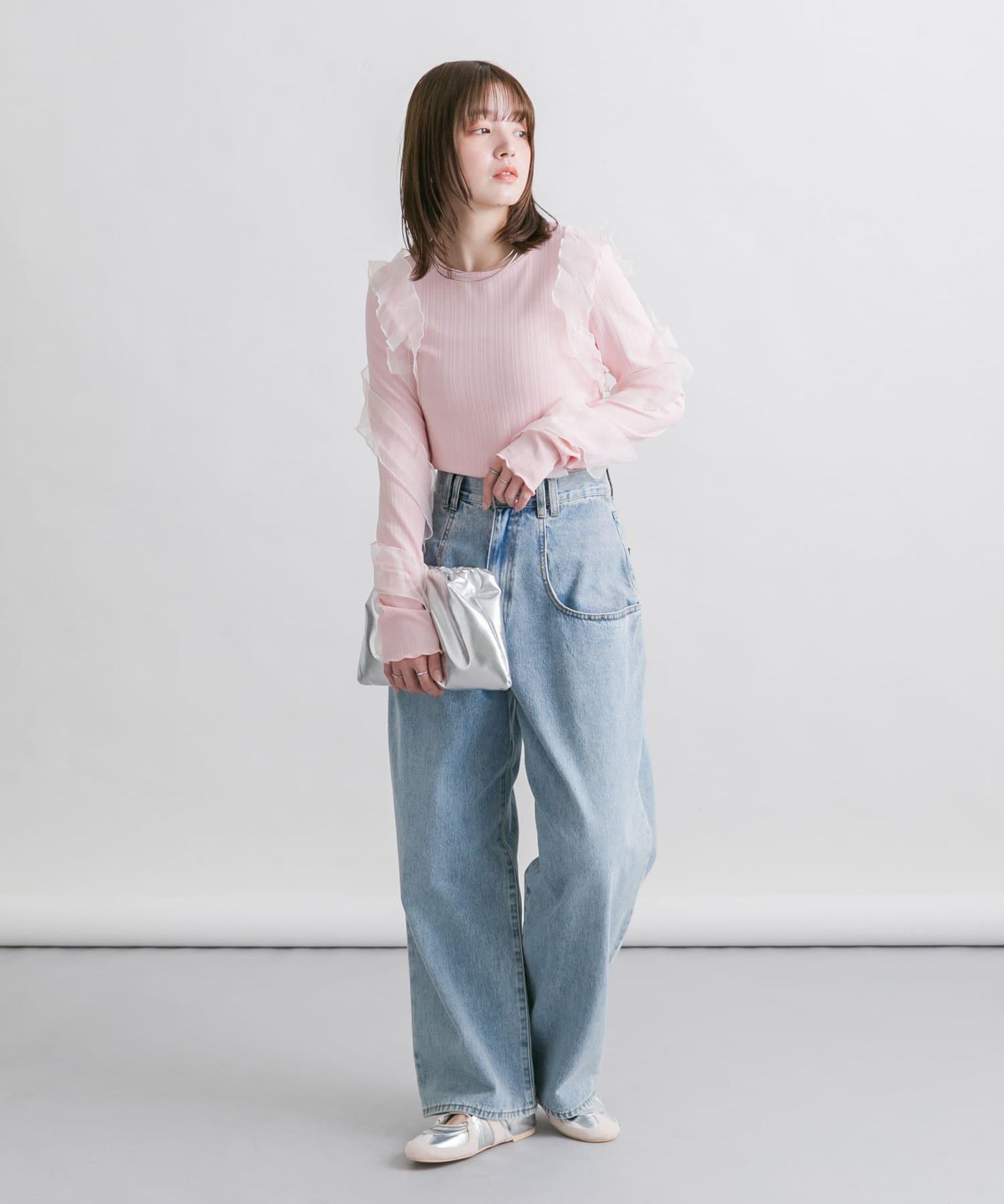 球形鏈條褶皺手提包