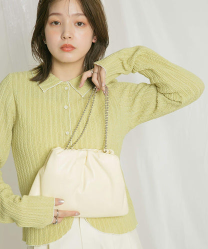 球形鏈條褶皺手提包