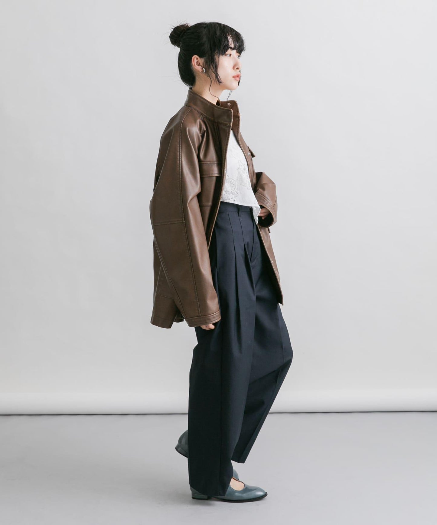 蕾絲圍巾套裝長褲