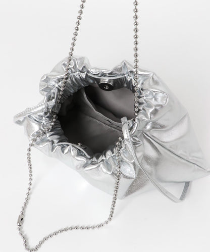 球形鏈條褶皺手提包