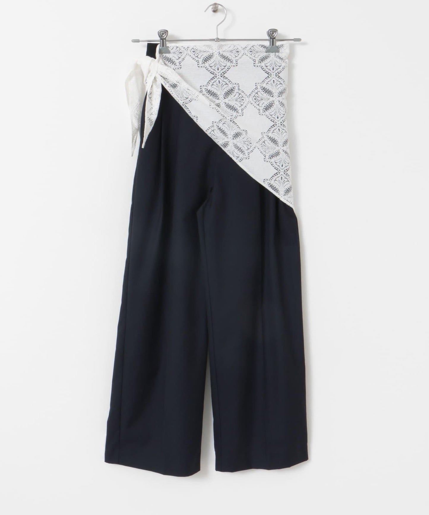 蕾絲圍巾套裝長褲