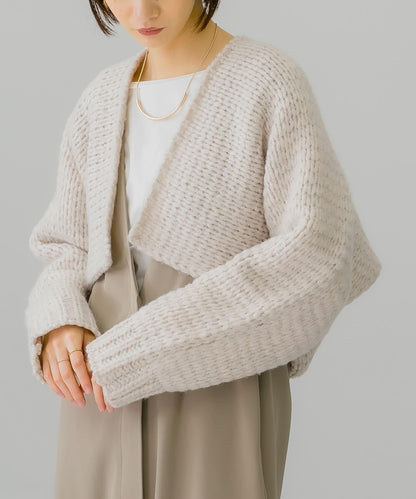 粗針短款針織開衫